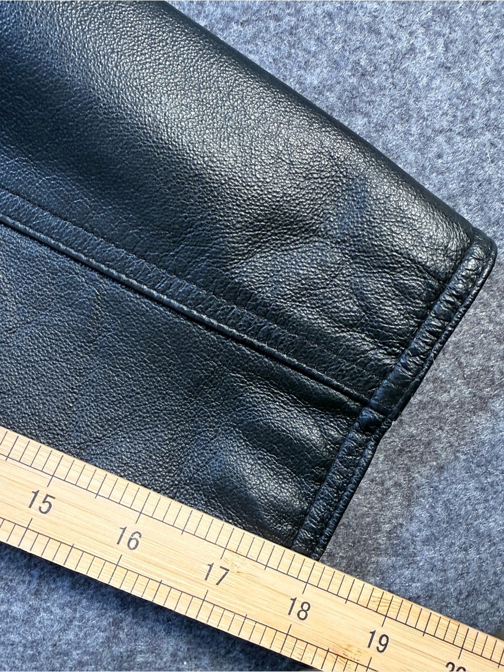 East 5th Womens Large Black Genuine Leather Blazer Jacket 3 Button Classic Fit - Picture 11 of 11